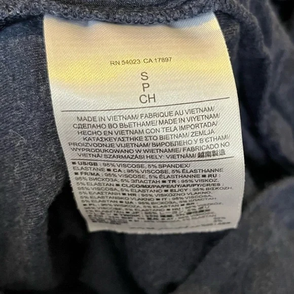 Banana Republic Heathered Navy Faux Wrap Jersey Dress | Small - Picture 5 of 6